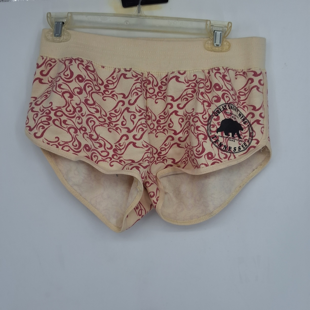 RAG WEAR MEDIUM Women's Cream and Red Patterned Lounge Shorts